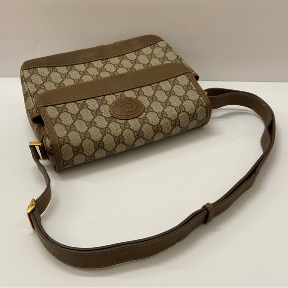Vintage Gucci Brown Monogram GG Coated Canvas Shoulder Bag - Picture 4 of 16